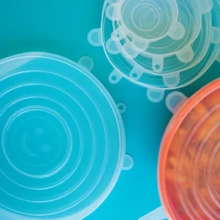 Hot Dotz Siliconen vershouddeksels ø 6 - 21 cm transparant 6-pack