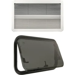 Clearance DWS Camping Klapraam getint inclusief combihor wit 700 x 400 mm