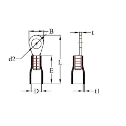 Outlet DWS Ringkabelschoen M8 geel per 10 stuks