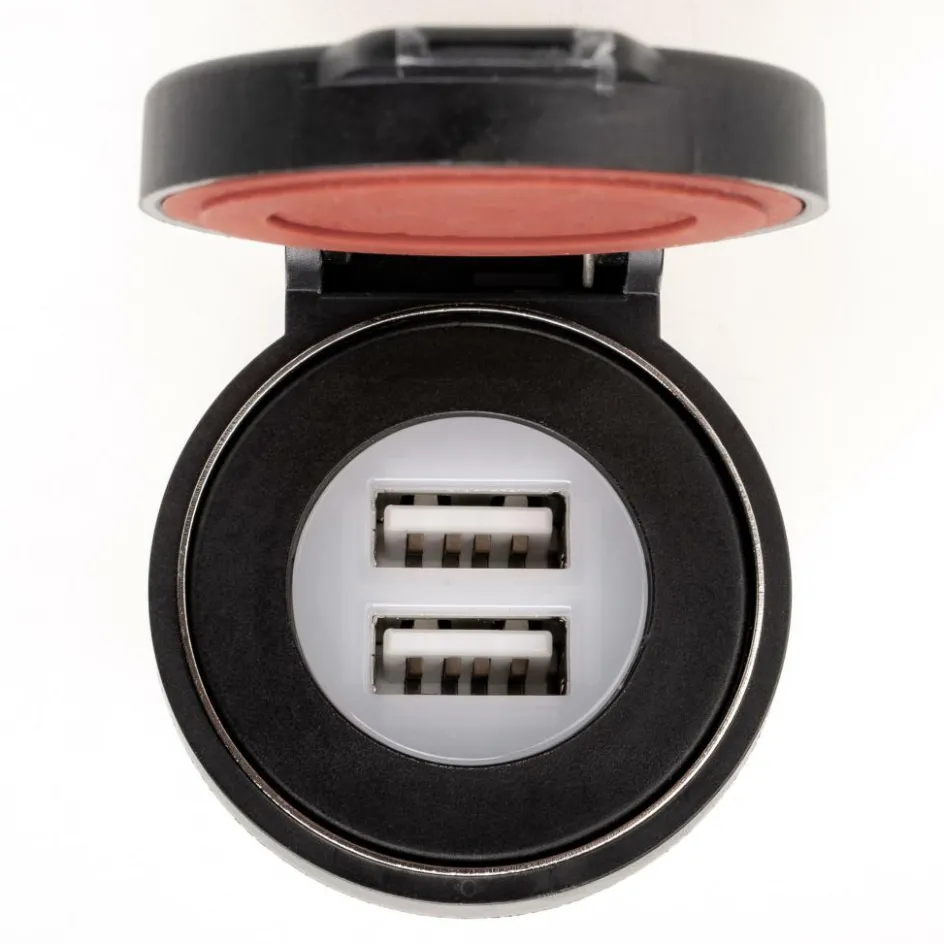 DWS USB Dual inbouw wandcontactdoos 12 - 24V