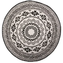 Esschert Design  Rond buitenkleed ø 171 black white
