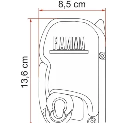 Fiamma F45 S 375 cassetteluifel deep black - Royal Grey