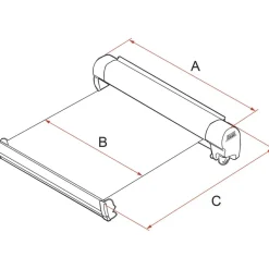 Fiamma F45 S 300 VW Multivan Transporter T5 T6 met C-rail  cassetteluifel deep black - Royal grey