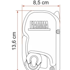 Fiamma F45 S 300 VW Multivan Transporter T5 T6 met C-rail  cassetteluifel deep black - Royal grey