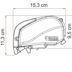 Fiamma F80s 340 cassetteluifel polar white - Royal Grey  V25