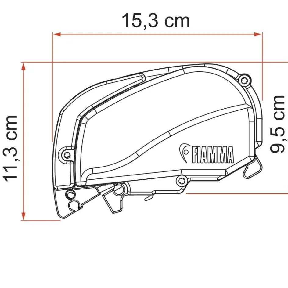 Fiamma F80s 340 cassetteluifel polar white - Royal Grey V25