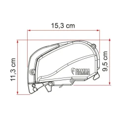 Fiamma F80s 340 cassetteluifel deep black - Royal Grey  V25