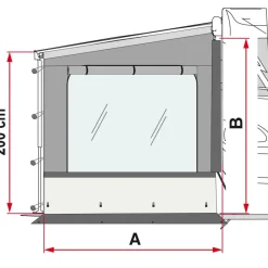 Fiamma Side W Pro Shade F45 F65 F80 zijwand links