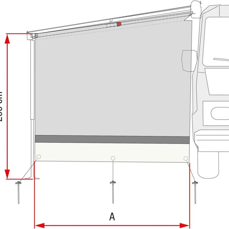 Fiamma Sun View Side Caravanstore XL zijwand schaduwdoek