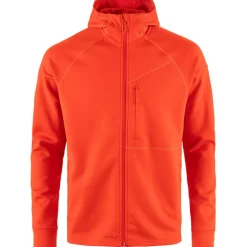 Fjällräven Abisko Grid Hoodie fleece vest heren flame orange