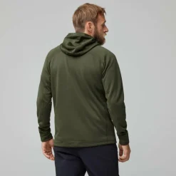 Outlet Fjällräven Abisko Grid Hoodie fleece vest heren deep forest