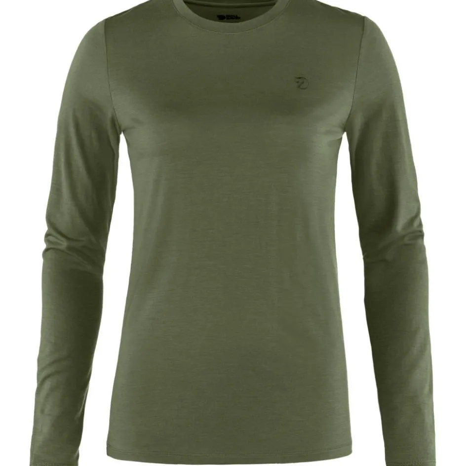 Fjällräven Abisko Wool LS shirt dames laurel green