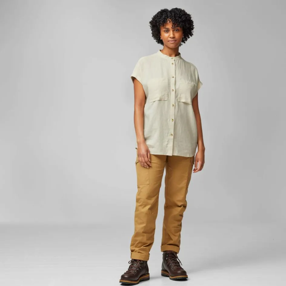 Fjällräven Ovik Hemp SS blouse dames chalk white