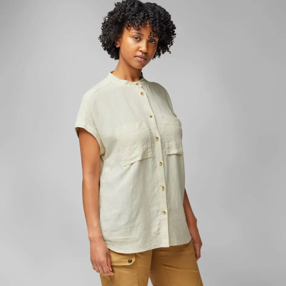 Fjällräven Ovik Hemp SS blouse dames chalk white