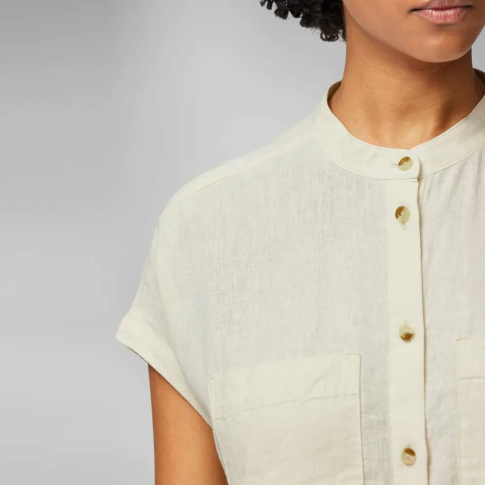 Fjällräven Ovik Hemp SS blouse dames chalk white