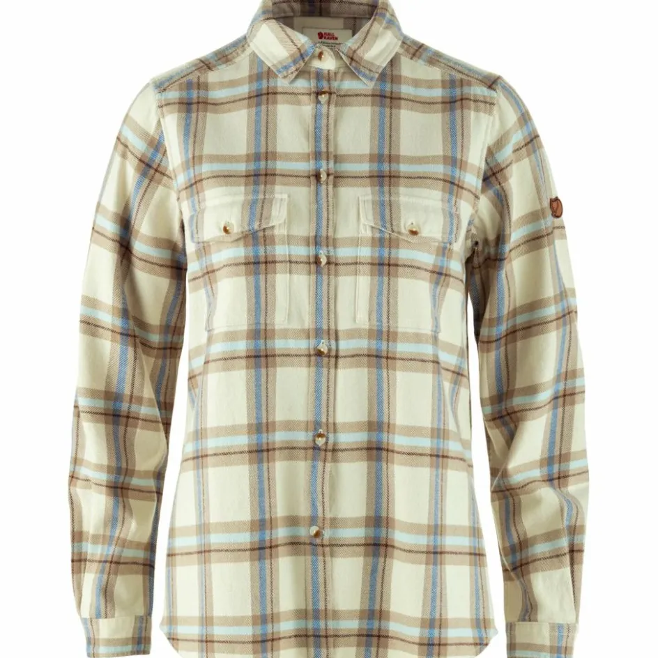 Fjällräven Övik Heavy Flannel blouse dames chalk white fossil