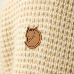 Fjällräven Övik Waffle Knit trui heren light beige