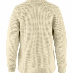 Discount Fjällräven Övik Waffle Knit sweater dames light beige