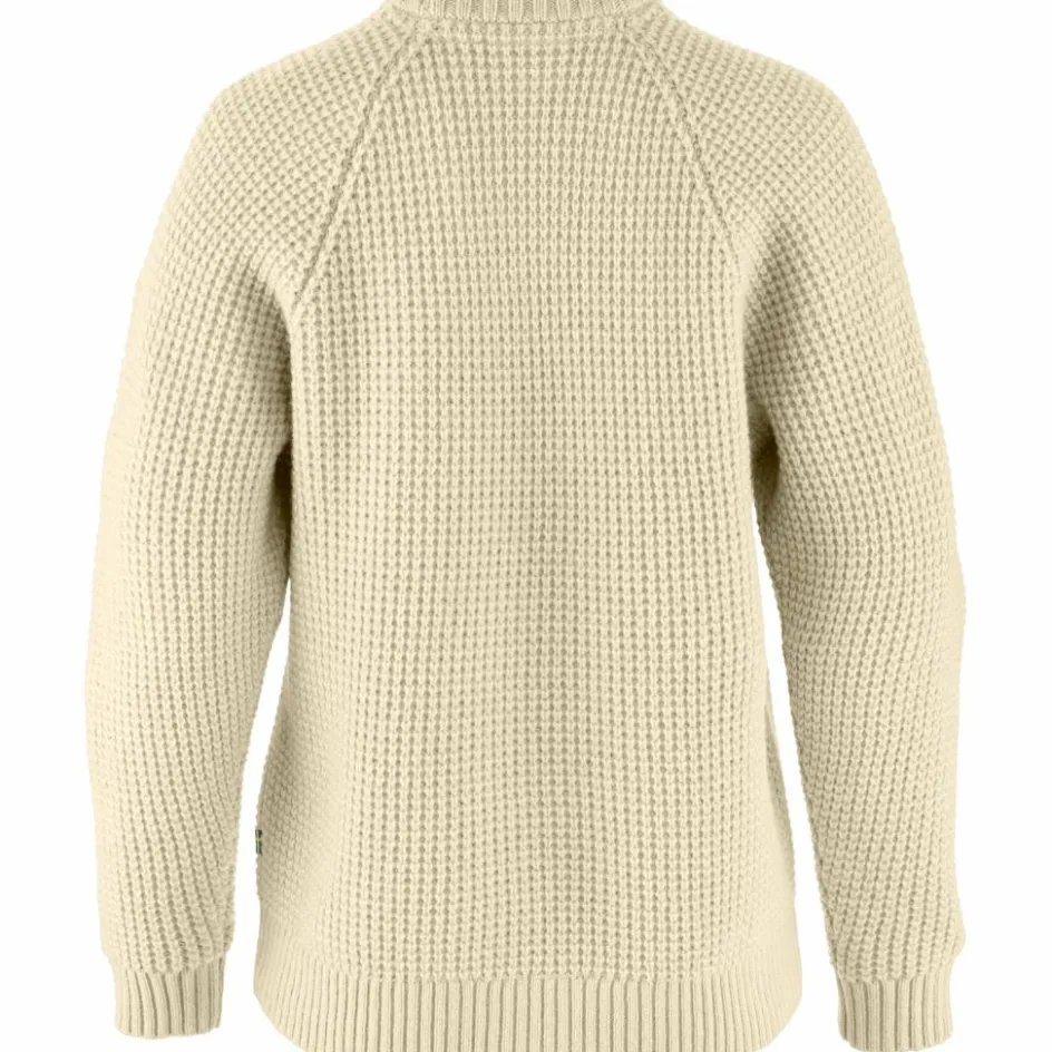 Discount Fjällräven Övik Waffle Knit sweater dames light beige