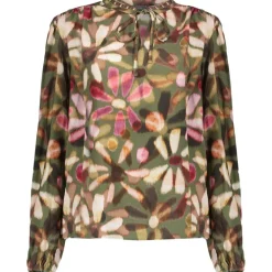 Outlet Geisha blouse dames green red