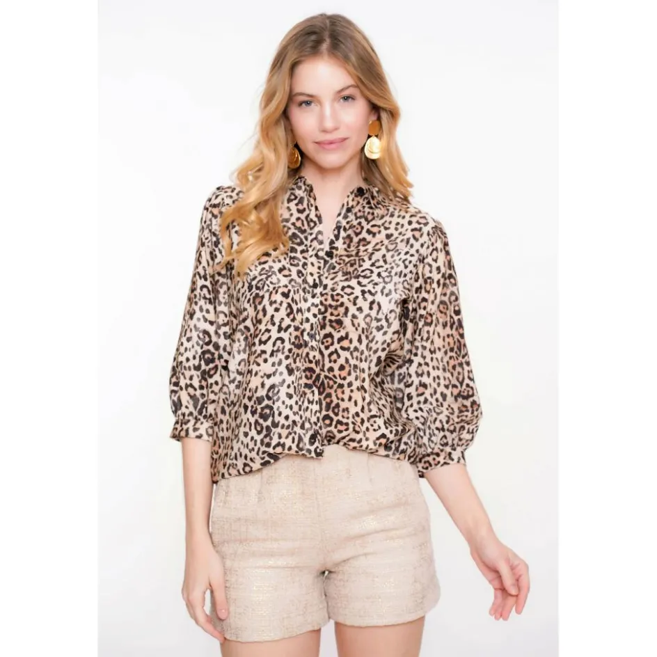 Geisha blouse dames sand black