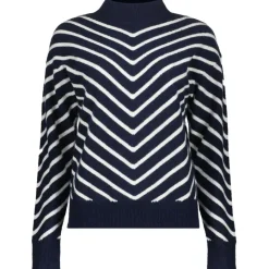Geisha sweater dames navy off white
