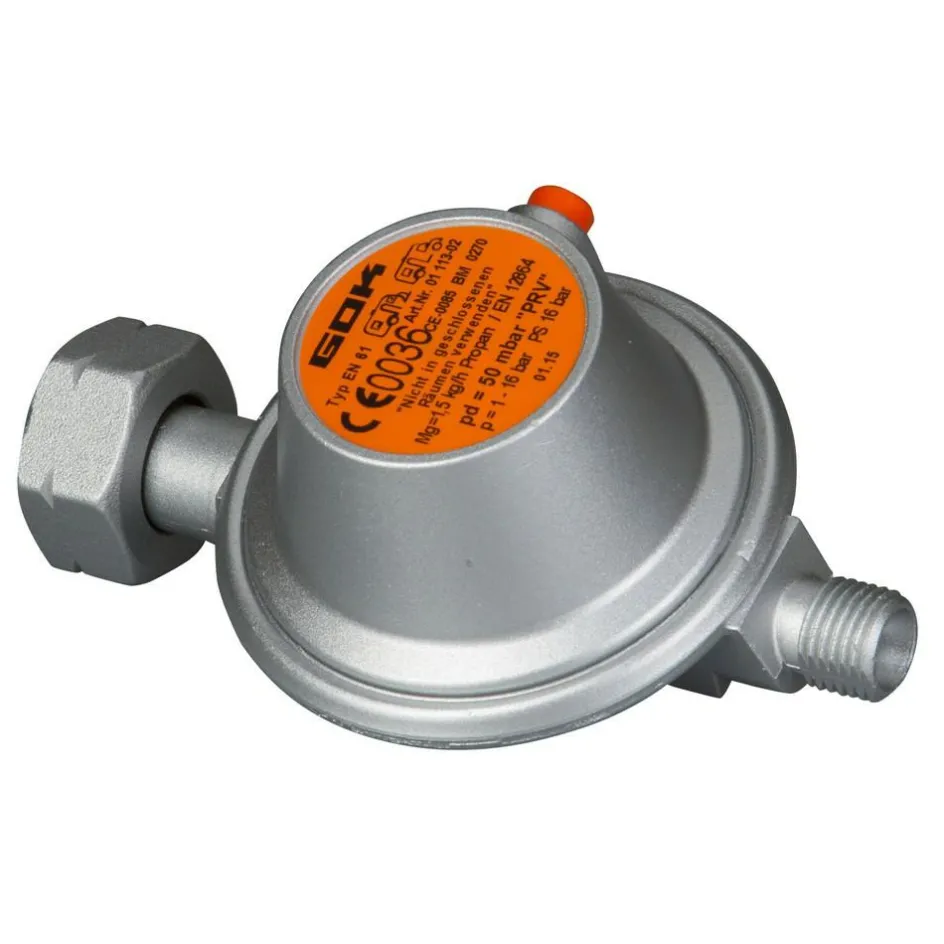 GOK Gasdrukregelaar universeel 50 mbar met afblaasbeveiliging