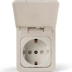 Haba C-line wandcontactdoos met klep wit