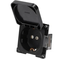 Haba C-Line wandcontactdoos met klep black