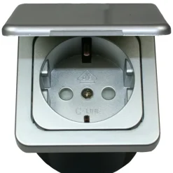 Haba C-line wandcontactdoos met klep zilver