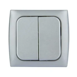 Haba C-line wipschakelaar dubbel zilver