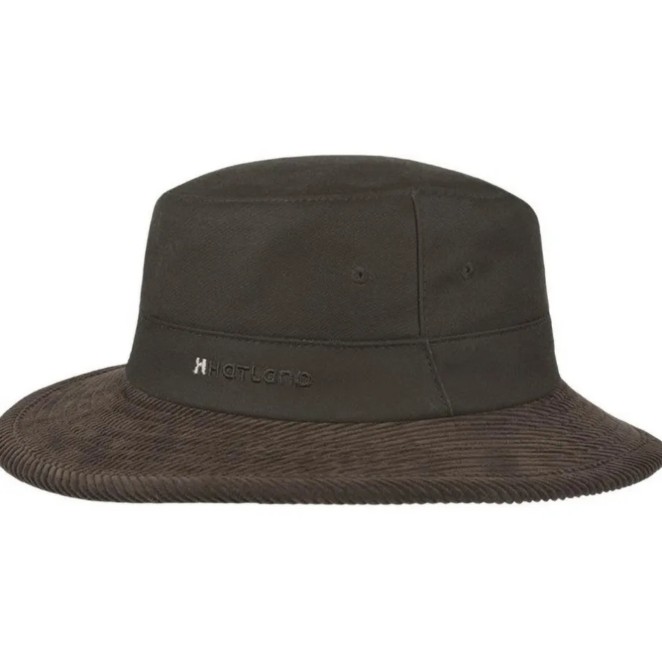 Hatland Dax Waxed Cotton hoed brown