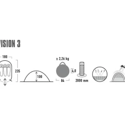 Clearance High Peak Vision 3 pop up tent black