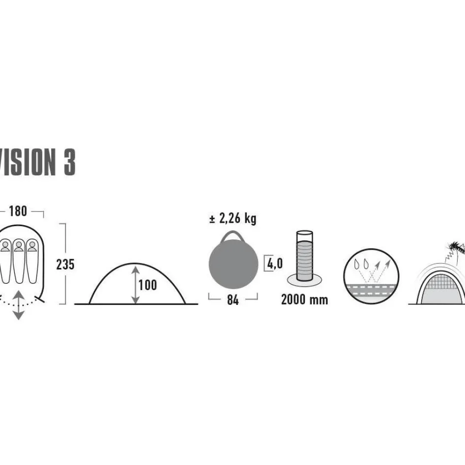 Clearance High Peak Vision 3 pop up tent black