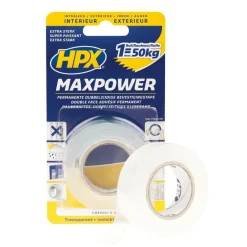 Clearance HPX Maxpower dubbelzijdige tape 19 mm x 2 meter