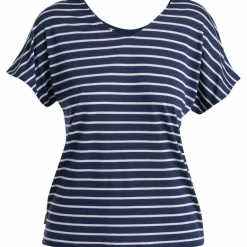 New Icebreaker Drayden Reversible Stripe shirt dames midnight  navy snow