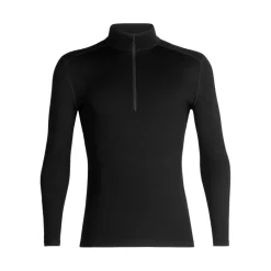 Outlet Icebreaker IB1043720011 Tech LS Half Zip thermoshirt heren black