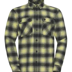 Best Jack Wolfskin Baja overhemd heren check lemon ice