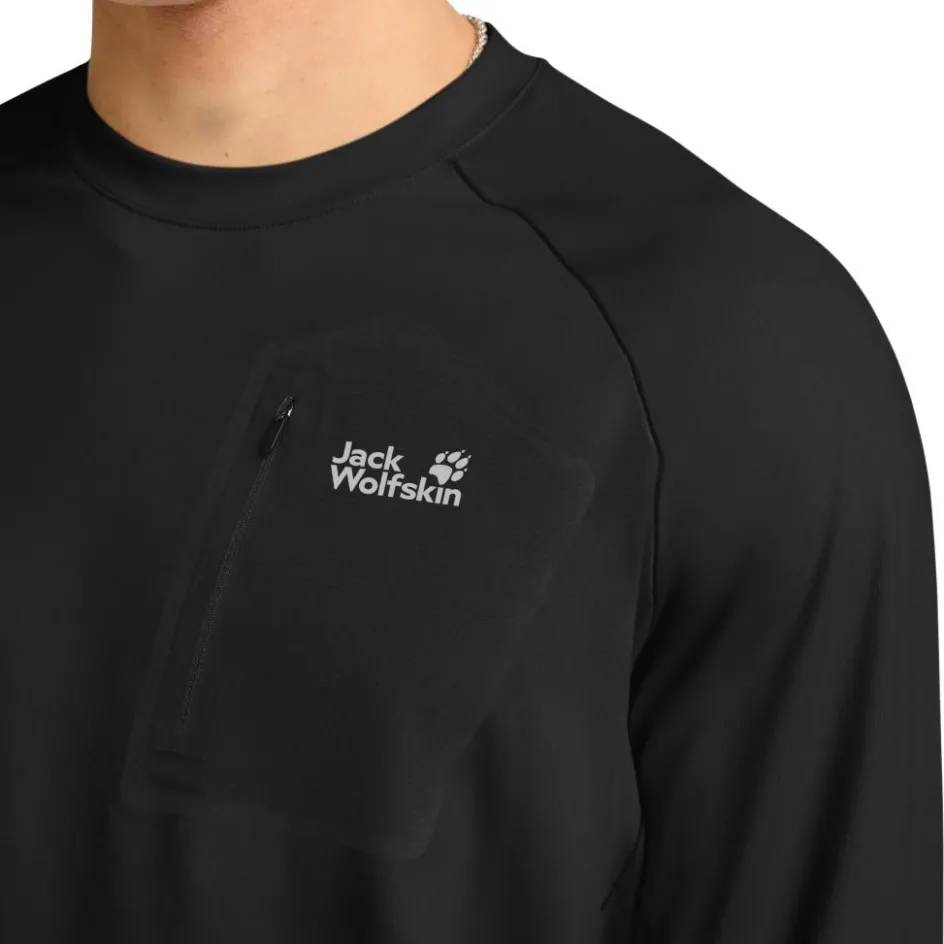 Jack Wolfskin Prelight Trail Crew shirt heren black