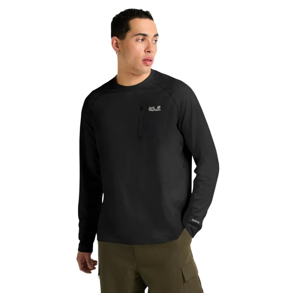 Jack Wolfskin Prelight Trail Crew shirt heren black