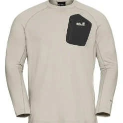 Jack Wolfskin  Prelight Trail Crew shirt heren pale sand