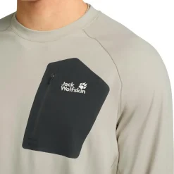 Jack Wolfskin  Prelight Trail Crew shirt heren pale sand