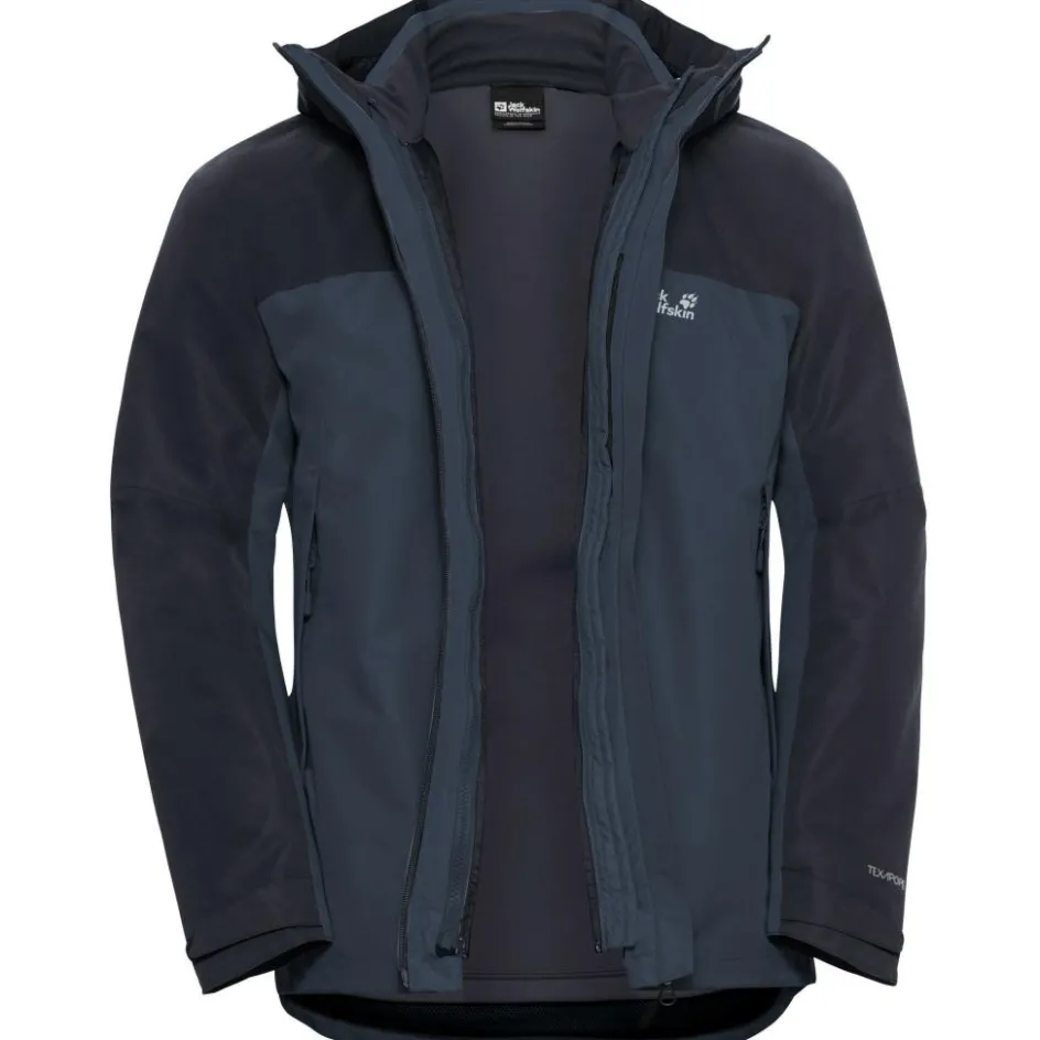 Jack Wolfskin Wild Places 3-in-1 outdoor jack heren midnight sky