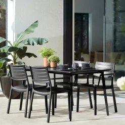 Keter Metaline stapelbare tuinstoel zwart