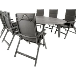 Hot Kettler HPL Edge 240 Basic Plus 6 verstelbaar tuinset antraciet