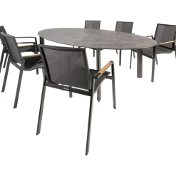 Discount Kettler HPL Edge 240 Diamond 6 dining tuinset antraciet