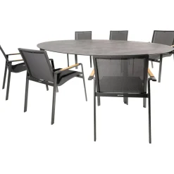 Discount Kettler HPL Edge 240 Diamond 6 dining tuinset antraciet
