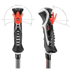 Leki Carbon 14 3D skistokken black dark anthracite bright red
