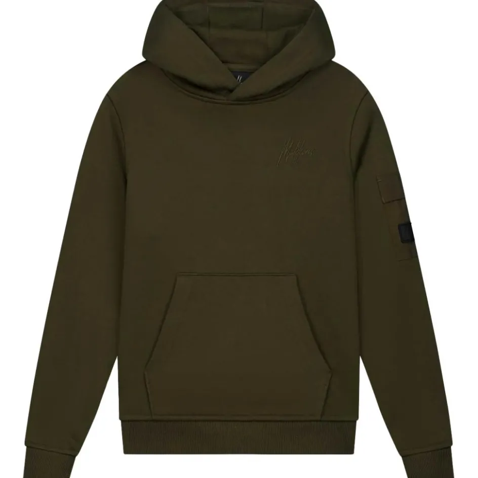 Sale Malelions Nylon Pocket hoodie junior moss green
