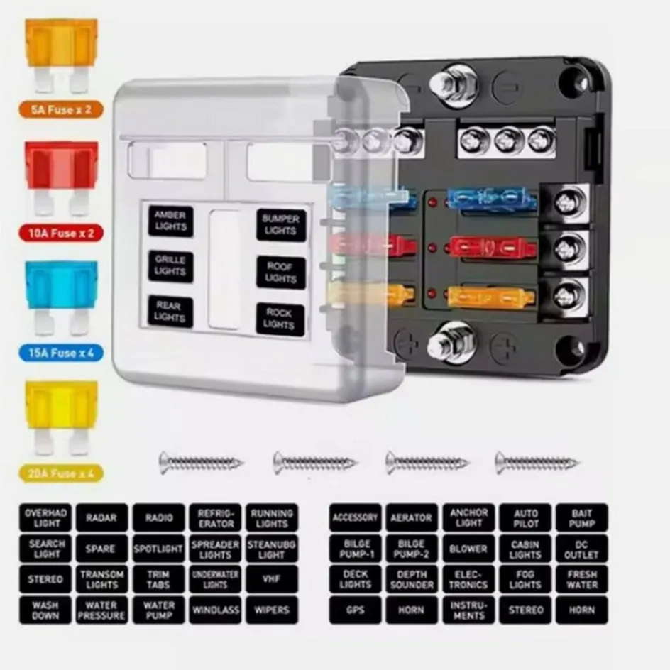Marine LED Zekeringhouder 12V 30A
